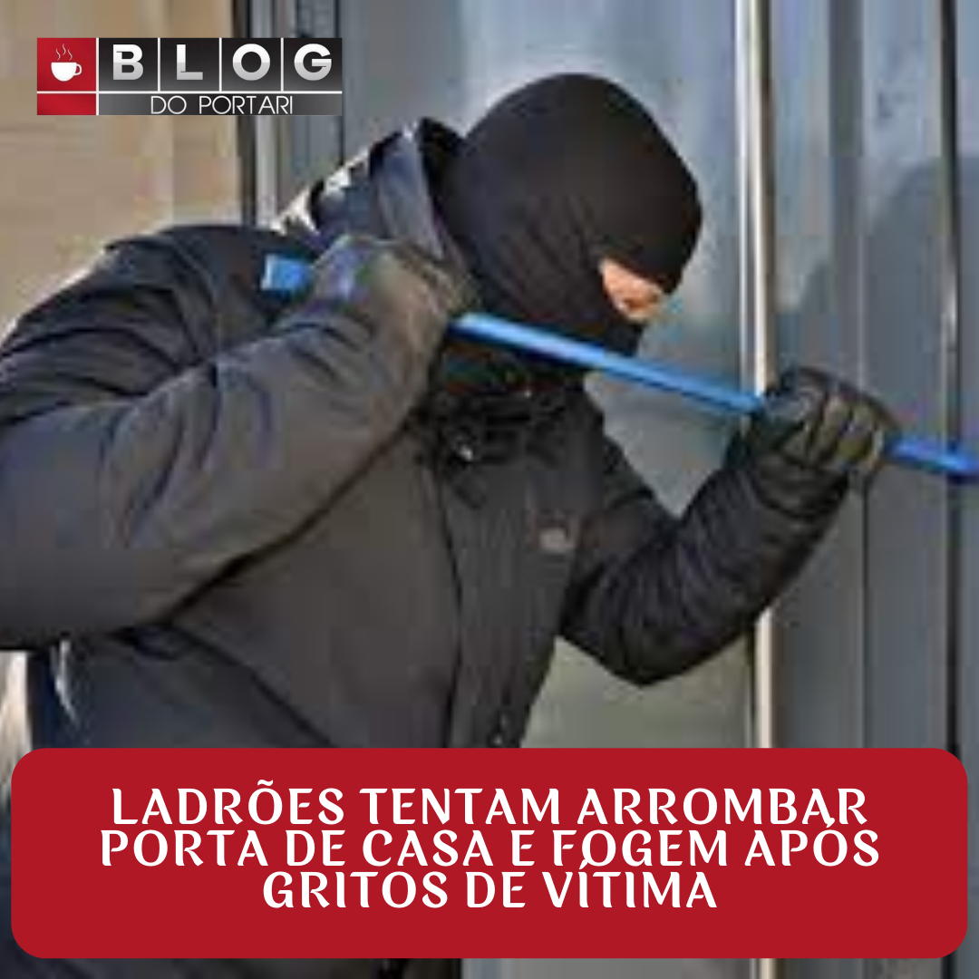 Ladrões tentam arrombar porta de casa e fogem após gritos de vítima