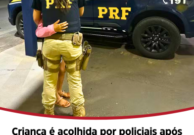 Criança é acolhida por policiais após ex da avó dirigir em alta velocidade e ameaçá-las de morte na BR-153