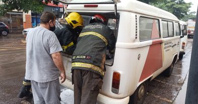 Bombeiros registram princípio de incêndio em veículo em Ituiutaba